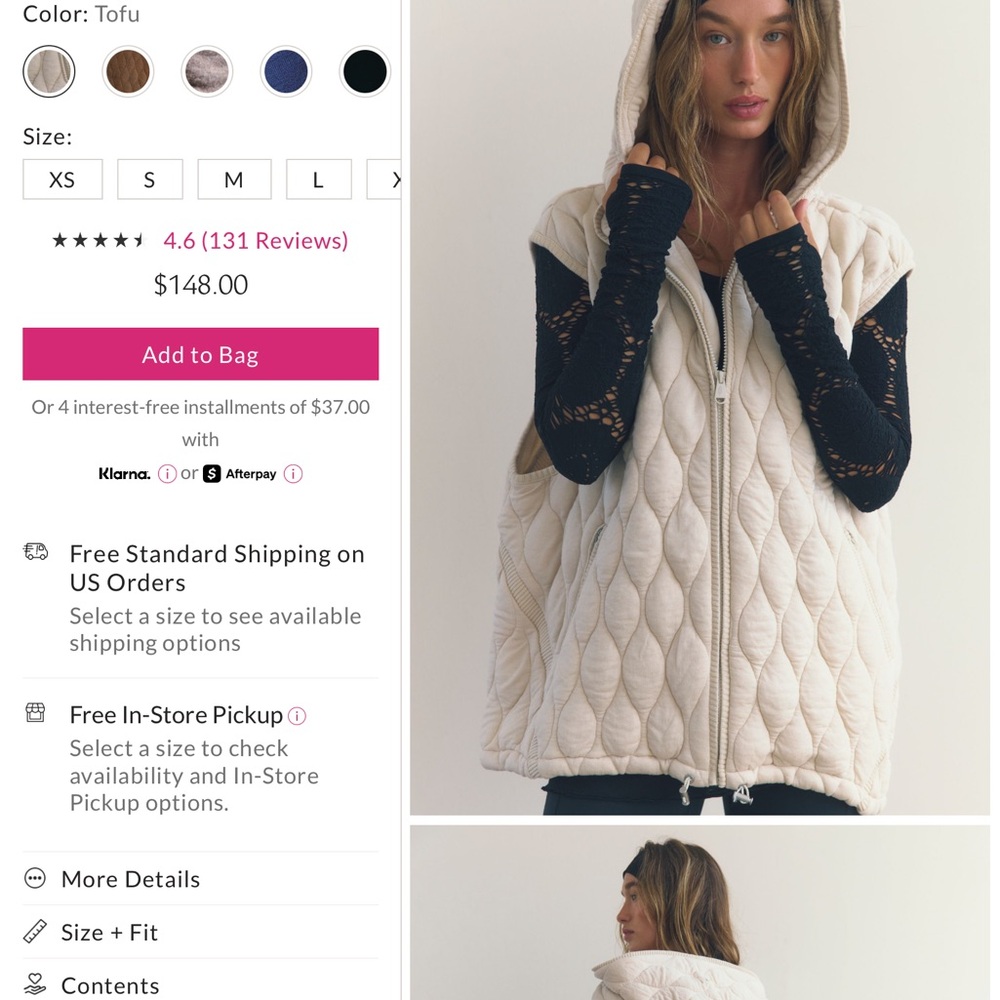 Free People dream big quilted vest